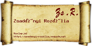 Zsadányi Rozália névjegykártya